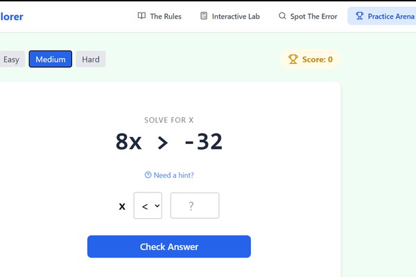 Algebra Inequality Explorer Preview