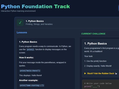 Python Interactive Learning Platform Preview