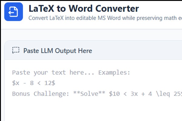 LaTeX to Google Docs Formatter Preview
